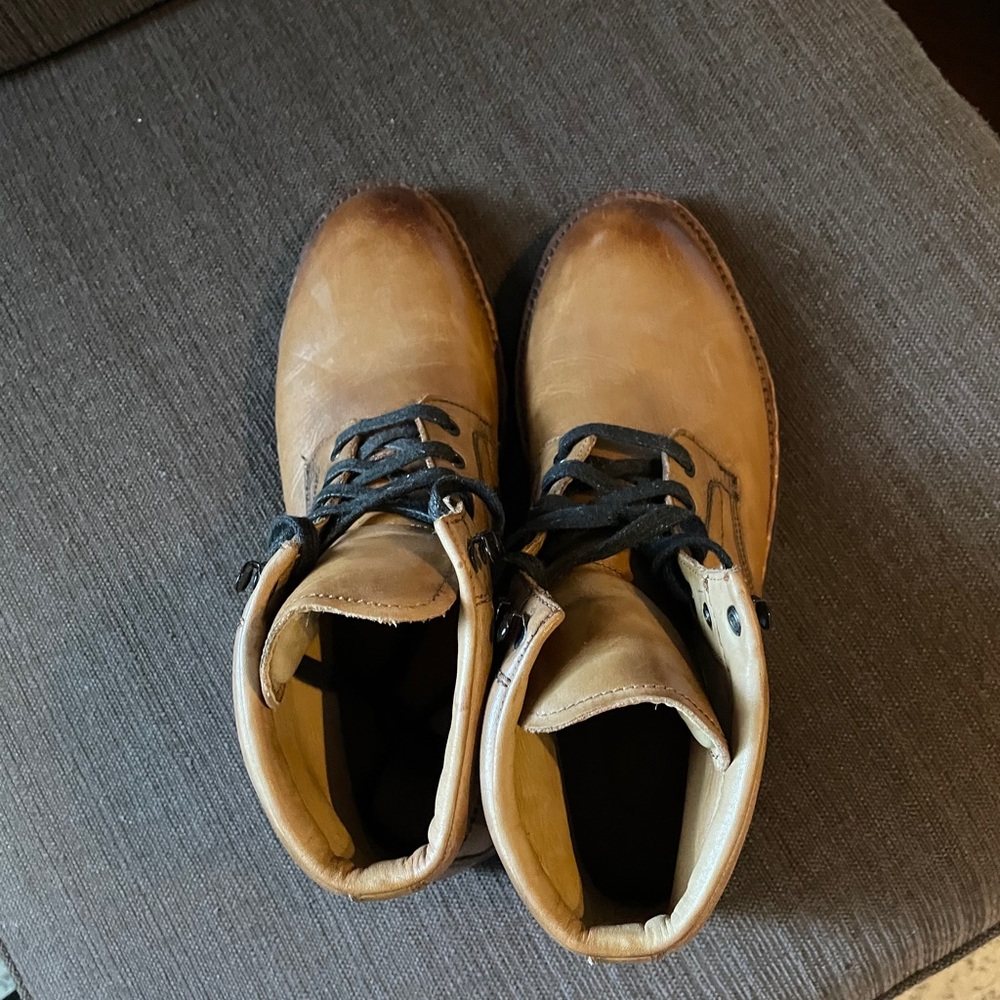 Tan leather boots